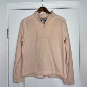 Stio Rawlins Soft Pink Quarter-Zip Shearling Pullover